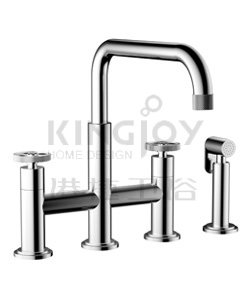 (KJ826D002 Chrome) 4-hole basin mixer deck-mounted