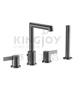 (KJ869R000 枪灰拉丝) 4-hole bath/shower mixer deck-mounted