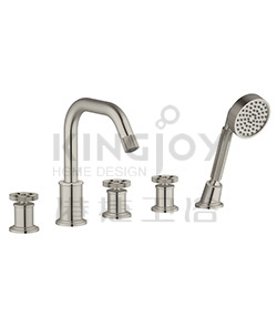 (KJ826S000 Brushed Nickel PVD) 5-hole bath/shower mixer deck-mounted