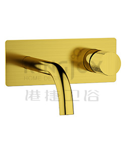(KJ827V000 Brushed Gold-Ti) Single lever wall basin mixer