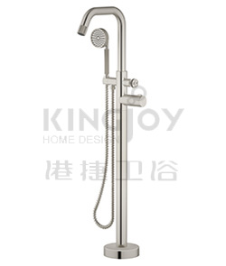(KJ826M015 Brushed Nickel PVD) Thermostatic bath/shower mixer floor-mounted