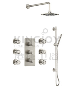 (KJ8278430 Brushed Nickel PVD) Thermostatic concealed shower mixer