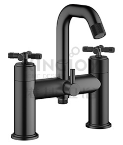 (KJ826M003 Matte Black) Two-handle bath/shower mixer deck-mounted