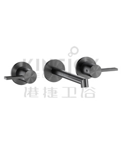 (KJ869Q000 枪灰拉丝) Two-handle wall basin mixer