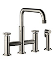 (KJ826D002 Brushed Nickel) 4-hole basin mixer deck-mounted
