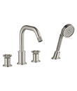 (KJ826R000 Brushed Nickel PVD) 4-hole bath/shower mixer deck-mounted
