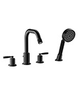 (KJ826R001 Matte Black) 4-hole bath/shower mixer deck-mounted