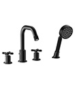 (KJ826R003 Matte Black-2) 4-hole bath/shower mixer deck-mounted