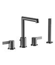 (KJ869R000 枪灰拉丝) 4-hole bath/shower mixer deck-mounted