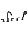 (KJ826S001 Matte Black) 5-hole bath/shower mixer deck-mounted