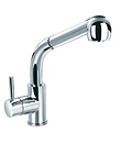 Single lever sink mixer with pull-out handshower