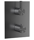 (KJ8694101 枪灰拉丝) Thermostatic concealed mixer with 3-way diverter,2 inlets 1/2'',3 outlets 1/2''