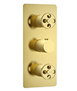 (KJ8264173 Brushed Gold-Zr) Thermostatic concealed mixer with diverter,2 inlets 1/2'',3 outlets 1/2''