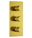 (KJ8274173 Brushed Gold-Ti) Thermostatic concealed mixer with diverter,2 inlets 1/2'',3 outlets 1/2''