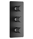 (KJ8274173 Matte Black) Thermostatic concealed mixer with diverter,2 inlets 1/2'',3 outlets 1/2''