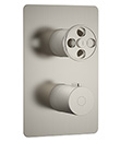 (KJ8264171 Brushed Nickel PVD) Thermostatic concealed mixer with volume control,2 inlets 1/2'',1 outlet 1/2''