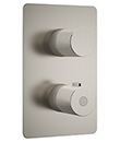 (KJ8274171 Brushed Nickel PVD) Thermostatic concealed mixer with volume control,2 inlets 1/2'',1 outlet 1/2''