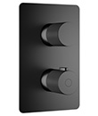 (KJ8274171 Matte Black) Thermostatic concealed mixer with volume control,2 inlets 1/2'',1 outlet 1/2''