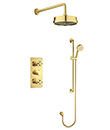 (KJ8268420 Brushed Gold-Ti) Thermostatic concealed shower mixer