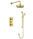 (KJ8268420 Brushed Gold-Zr-2) Thermostatic concealed shower mixer