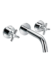 Two-handle basin mixer wall-mounted