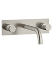 (KJ827Q000 Brushed Nickel PVD) Two-handle wall basin mixer