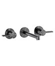 (KJ869Q000 枪灰拉丝) Two-handle wall basin mixer