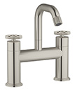 (KJ826N000 Brushed Nickel PVD) Two handle bath mixer deck-mounted